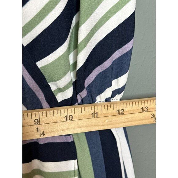 Ann Taylor LOFT Women's Medium Sleeveless Midi Wrap Dress Striped NWT - Picture 16 of 16